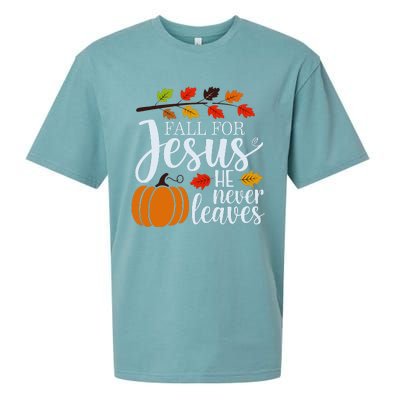 Fall For Jesus He Never Leaves Sueded Cloud Jersey T-Shirt