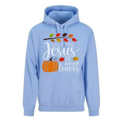 Fall For Jesus He Never Leaves Unisex Surf Hoodie