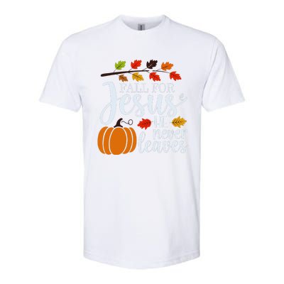 Fall For Jesus He Never Leaves Softstyle CVC T-Shirt