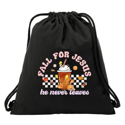 Fall For Jesus Pumpkin Spice Autumn Vibes Drawstring Bag