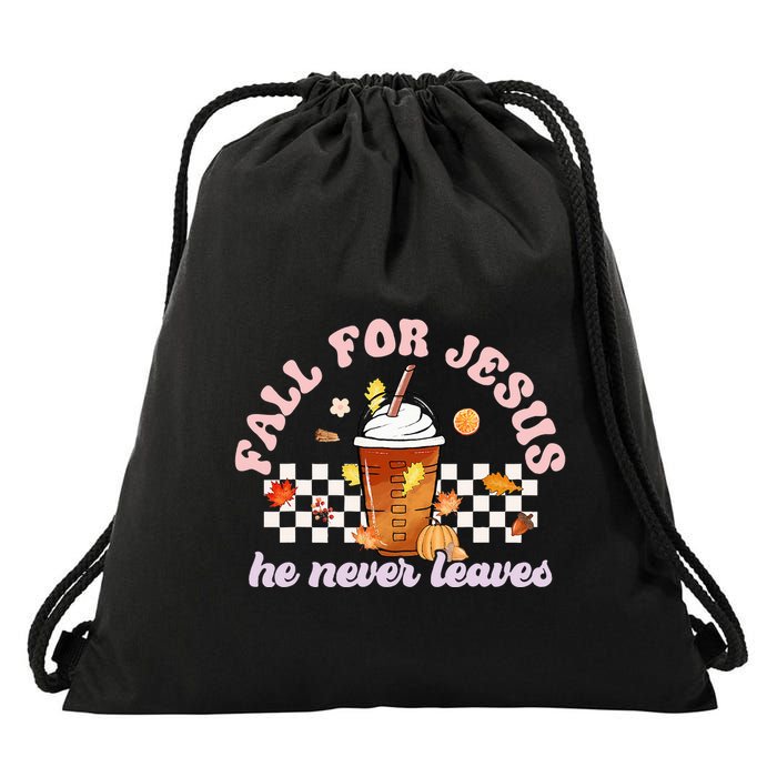 Fall For Jesus Pumpkin Spice Autumn Vibes Drawstring Bag
