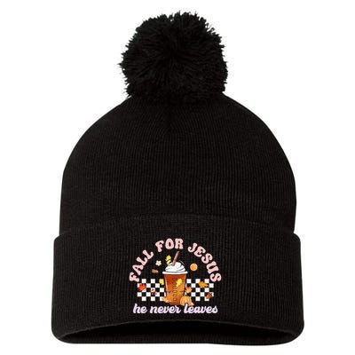 Fall For Jesus Pumpkin Spice Autumn Vibes Pom Pom 12in Knit Beanie