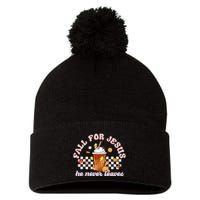 Fall For Jesus Pumpkin Spice Autumn Vibes Pom Pom 12in Knit Beanie