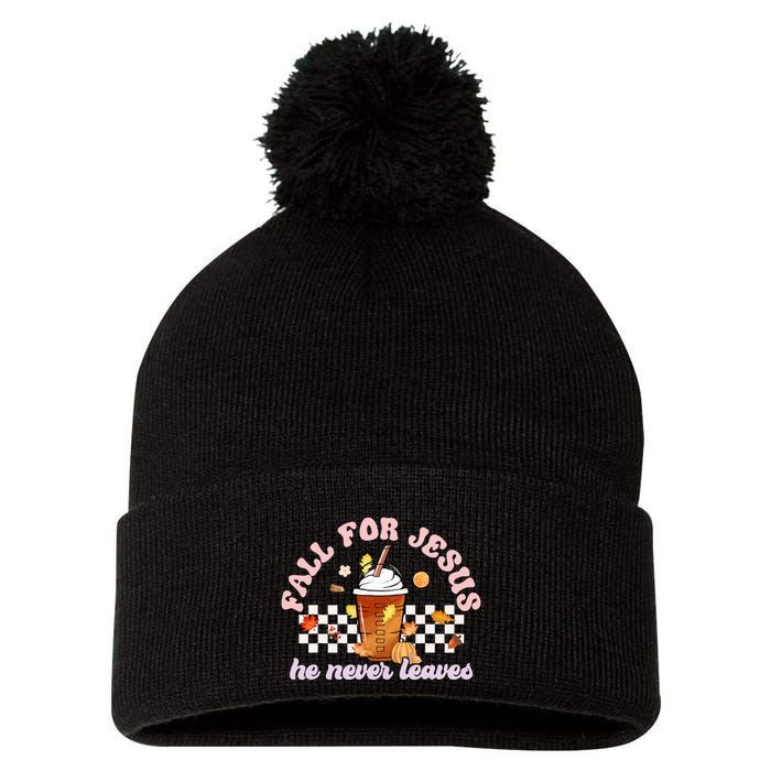 Fall For Jesus Pumpkin Spice Autumn Vibes Pom Pom 12in Knit Beanie