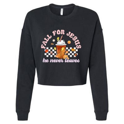 Fall For Jesus Pumpkin Spice Autumn Vibes Cropped Pullover Crew