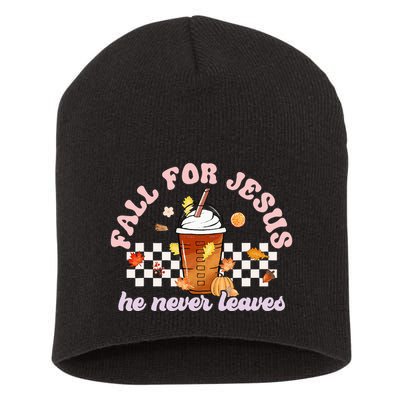 Fall For Jesus Pumpkin Spice Autumn Vibes Short Acrylic Beanie