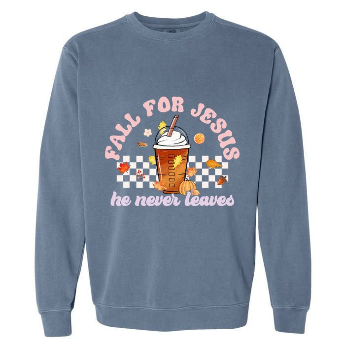Fall For Jesus Pumpkin Spice Autumn Vibes Garment-Dyed Sweatshirt