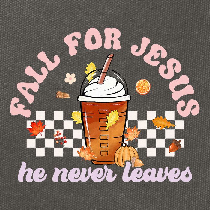 Fall For Jesus Pumpkin Spice Autumn Vibes Cotton Canvas Backpack