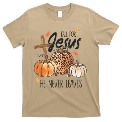 Fall for Jesus He Never Leaves Christian Thanksgiving Dinner T-Shirt