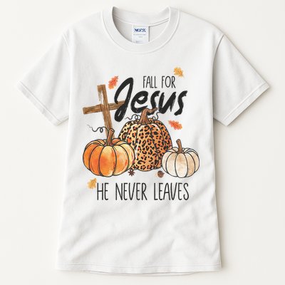 Fall for Jesus He Never Leaves Christian Thanksgiving Dinner Tall T-Shirt