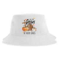 Fall for Jesus He Never Leaves Christian Thanksgiving Dinner Sustainable Bucket Hat