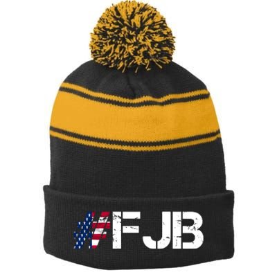 #FJB F Joe Biden FJB Stripe Pom Pom Beanie