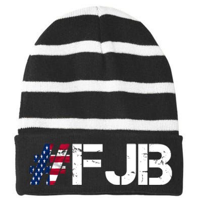 #FJB F Joe Biden FJB Striped Beanie with Solid Band