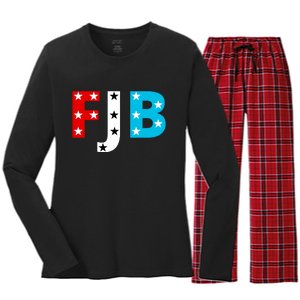 FJB F Joe Biden Star Logo Women's Long Sleeve Flannel Pajama Set 