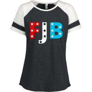 FJB F Joe Biden Star Logo Enza Ladies Jersey Colorblock Tee