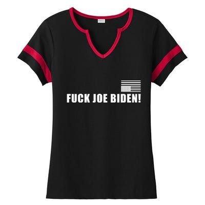 FJB F Joe Biden Upside Down American Flog Ladies Halftime Notch Neck Tee