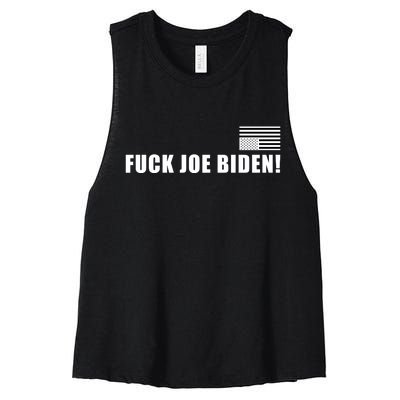 FJB F Joe Biden Upside Down American Flog Women's Racerback Cropped Tank