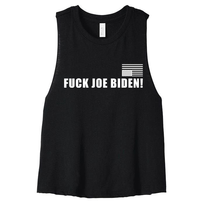 FJB F Joe Biden Upside Down American Flog Women's Racerback Cropped Tank