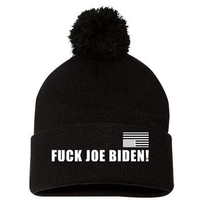 FJB F Joe Biden Upside Down American Flog Pom Pom 12in Knit Beanie