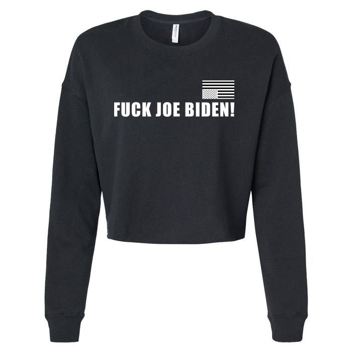 FJB F Joe Biden Upside Down American Flog Cropped Pullover Crew