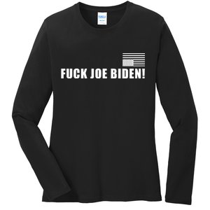 FJB F Joe Biden Upside Down American Flog Ladies Long Sleeve Shirt