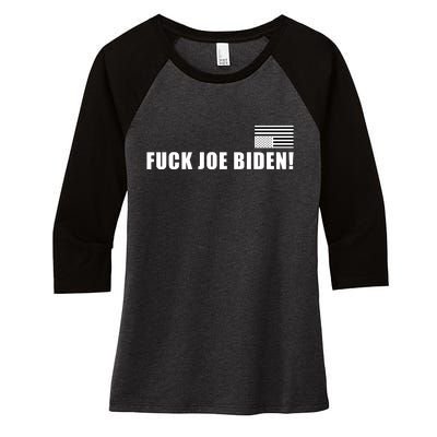 FJB F Joe Biden Upside Down American Flog Women's Tri-Blend 3/4-Sleeve Raglan Shirt