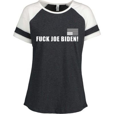 FJB F Joe Biden Upside Down American Flog Enza Ladies Jersey Colorblock Tee