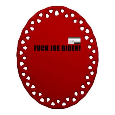 FJB F Joe Biden Upside Down American Flog Ceramic Oval Ornament