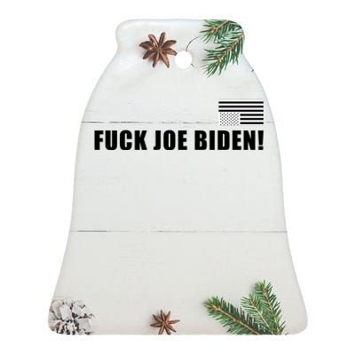 FJB F Joe Biden Upside Down American Flog Ceramic Bell Ornament