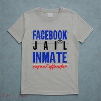 Funny Facebook Jail Inmate Repeat Offender T-Shirt