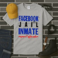 Funny Facebook Jail Inmate Repeat Offender Tall T-Shirt