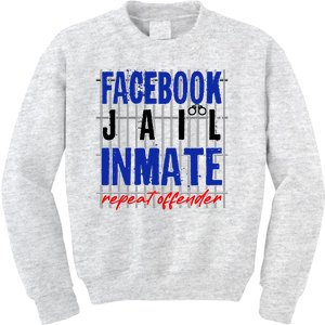 Funny Facebook Jail Inmate Repeat Offender Kids Sweatshirt