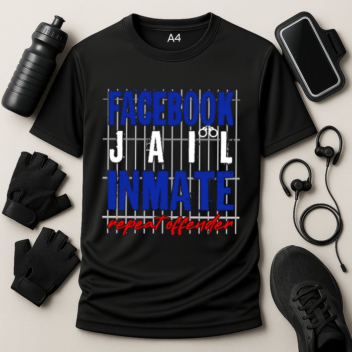 Funny Facebook Jail Inmate Repeat Offender Performance Shirt