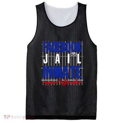 Funny Facebook Jail Inmate Repeat Offender Mesh Reversible Basketball Jersey Tank