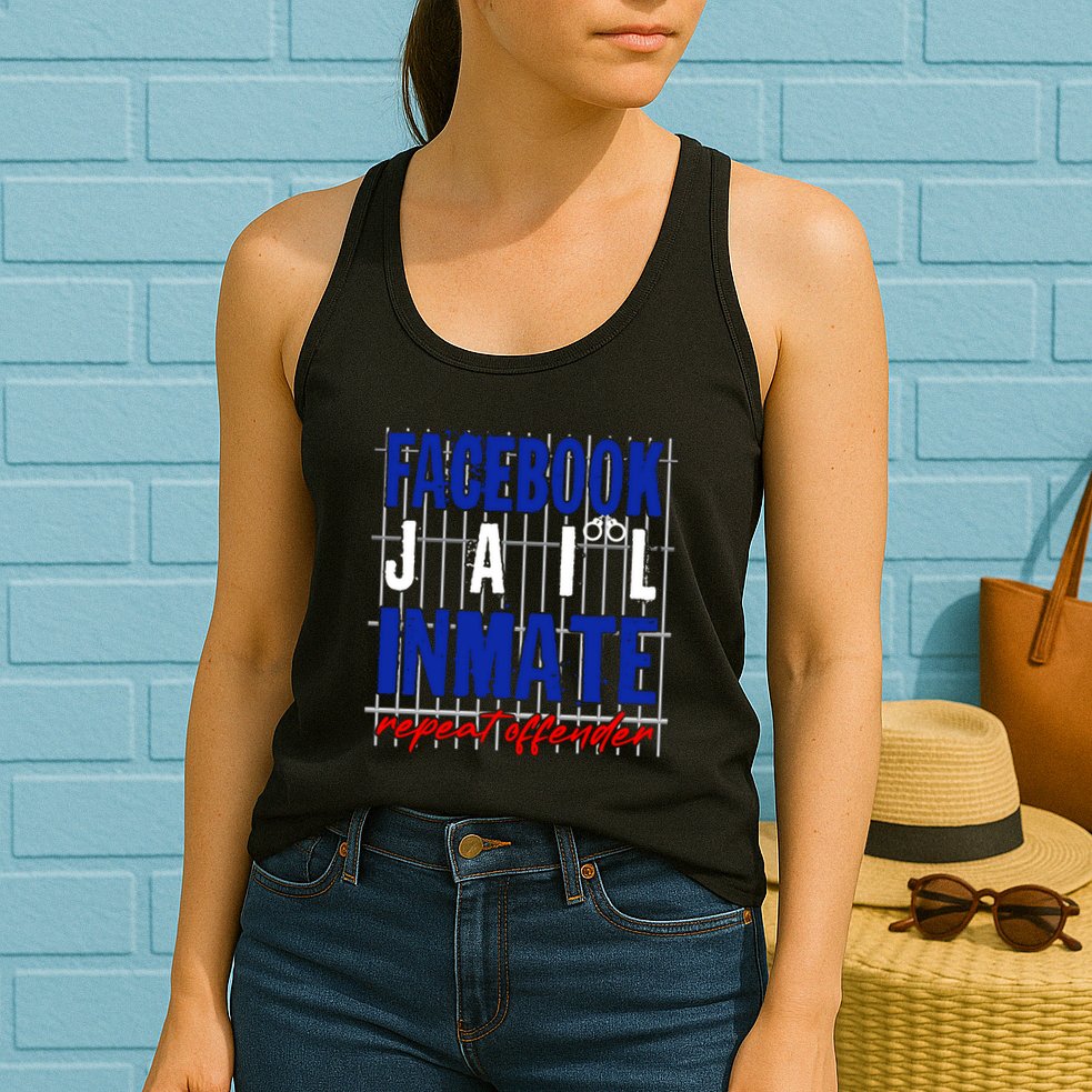 Funny Facebook Jail Inmate Repeat Offender Womens Tank Top