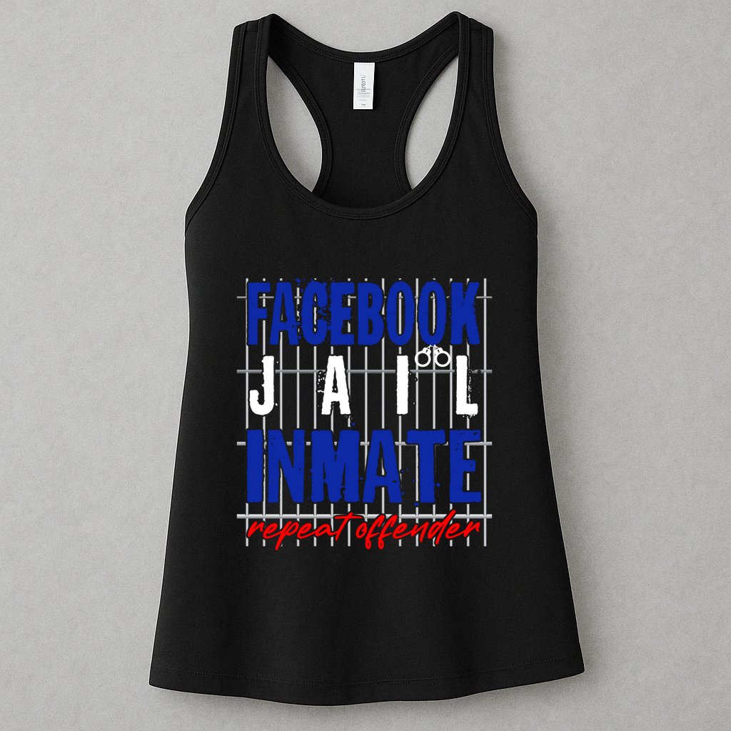 Funny Facebook Jail Inmate Repeat Offender Womens Tank Top