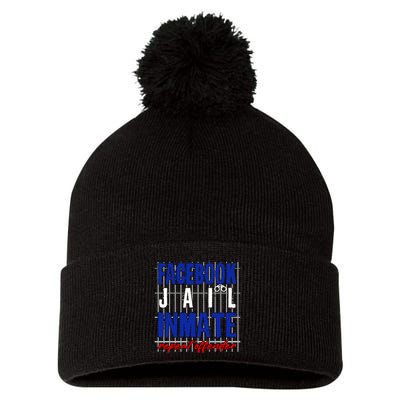 Funny Facebook Jail Inmate Repeat Offender Pom Pom 12in Knit Beanie