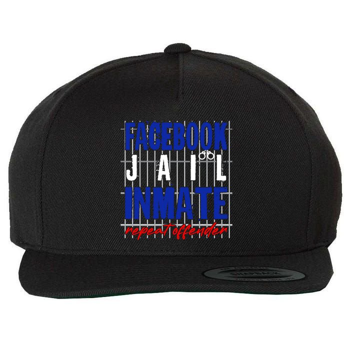 Funny Facebook Jail Inmate Repeat Offender Wool Snapback Cap