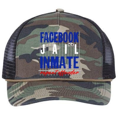 Funny Facebook Jail Inmate Repeat Offender Retro Rope Trucker Hat Cap