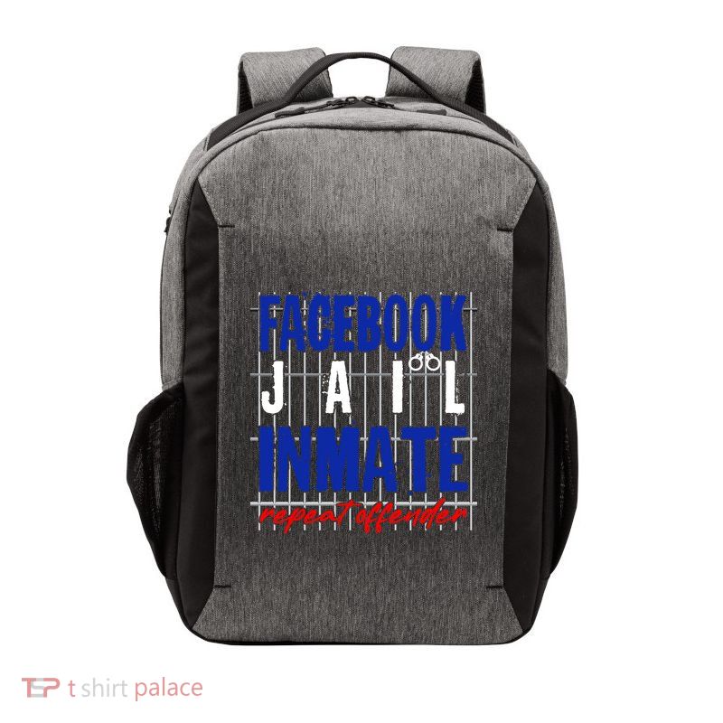 Funny Facebook Jail Inmate Repeat Offender Vector Backpack