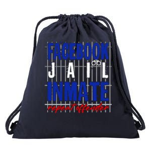 Funny Facebook Jail Inmate Repeat Offender Drawstring Bag