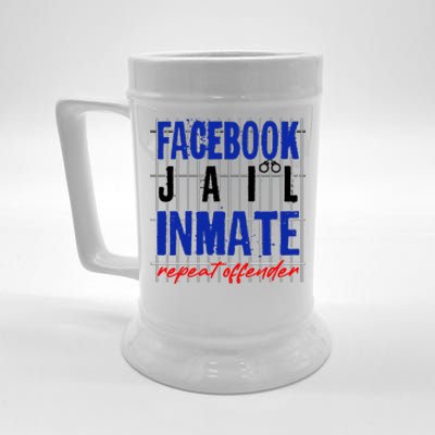 Funny Facebook Jail Inmate Repeat Offender Beer Stein