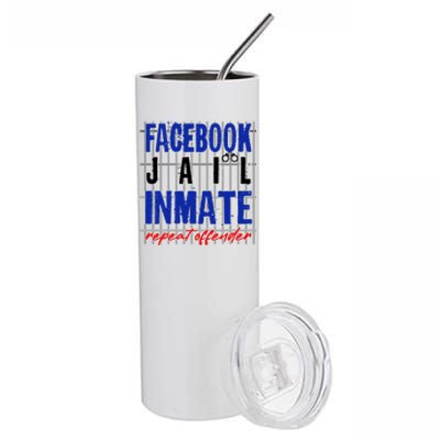 Funny Facebook Jail Inmate Repeat Offender Stainless Steel Tumbler