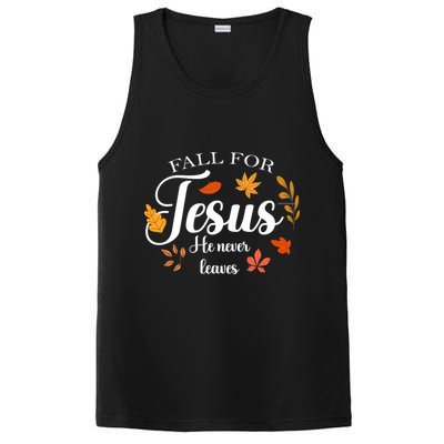 Fall For Jesus He Never Leaves Christianity PosiCharge Competitor Tank