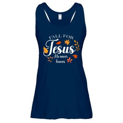 Fall For Jesus He Never Leaves Christianity Ladies Essential Flowy Tank