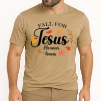 Fall For Jesus He Never Leaves Christianity Performance Shirt