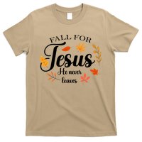 Fall For Jesus He Never Leaves Christianity T-Shirt
