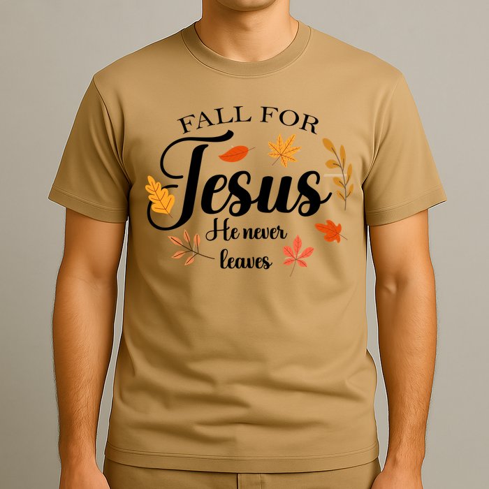 Fall For Jesus He Never Leaves Christianity T-Shirt