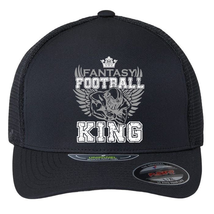 Fantasy Football King Funny Draft Day Champion Party Sports Flexfit Unipanel Trucker Cap