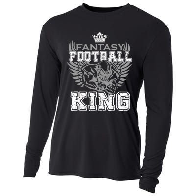 Fantasy Football King Funny Draft Day Champion Party Sports Cooling Performance Long Sleeve Crew